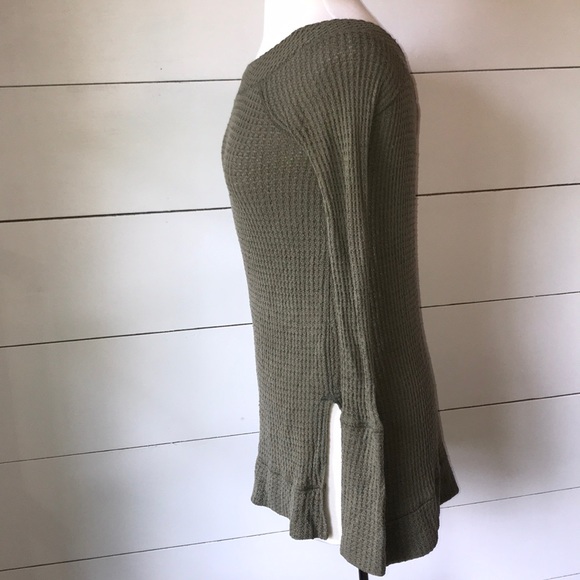Free People Kate Thermal Top long sleeve in green - Picture 4 of 8